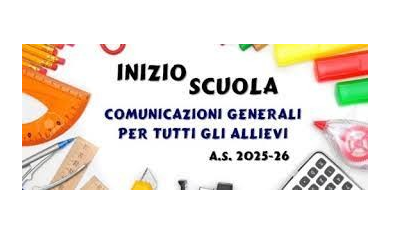 INIZIO ANNO SCOLASTICO 2025/26